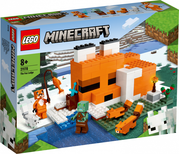 21178 LEGO® Minecraft Лисья хижина, c 8+ лет, NEW 2022! (Maksas piegāde eur 3.99)