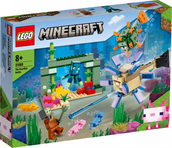 21180 LEGO® Minecraft Cīņa ar sargiem, 8+ gadiem, NEW 2022! (Maksas piegāde eur 3.99)