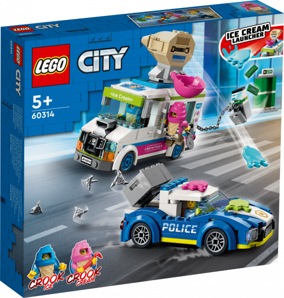 60314 LEGO® City Погоня полиции за грузовиком с мороженым, c 5+ лет, NEW 2022!(Maksas piegāde eur 3.99)