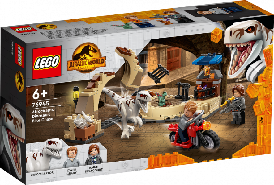 76945 LEGO® Jurassic World Atrociraptors: pakaļdzīšanās ar motociklu,no 6+ gadiem, NEW 2022! (Maksas piegāde eur 3.99)