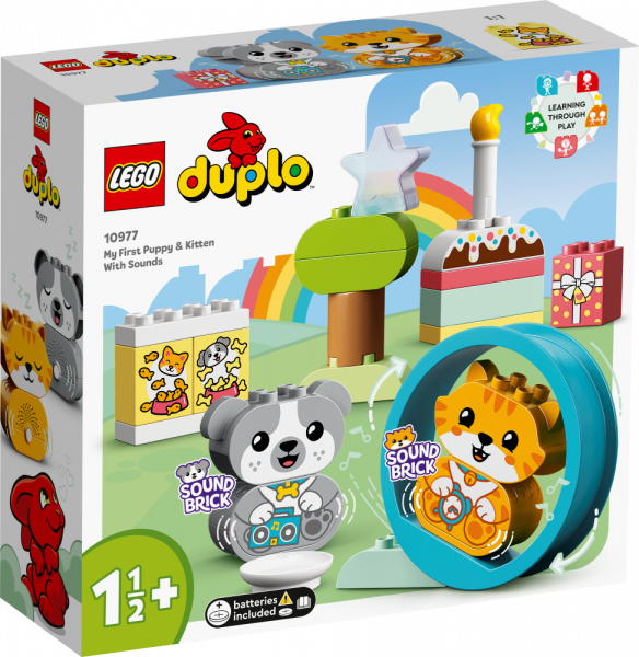 10977 LEGO® DUPLO Мой первый щенок и котёнок и их звуки, 1,5+ лет,модель 2022 года (Maksas piegāde eur 3.99)