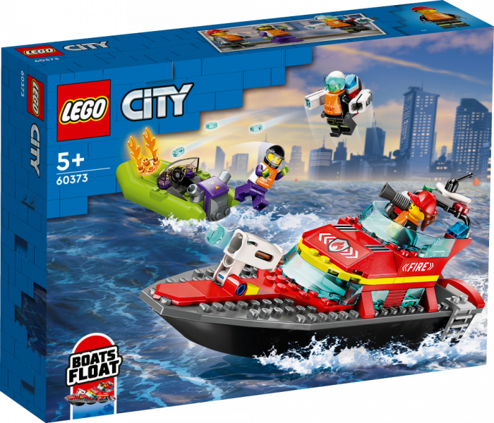60373 LEGO® City Ugunsdzēsēju-glābēju kuģis, no 5+ gadiem, NEW 2023!