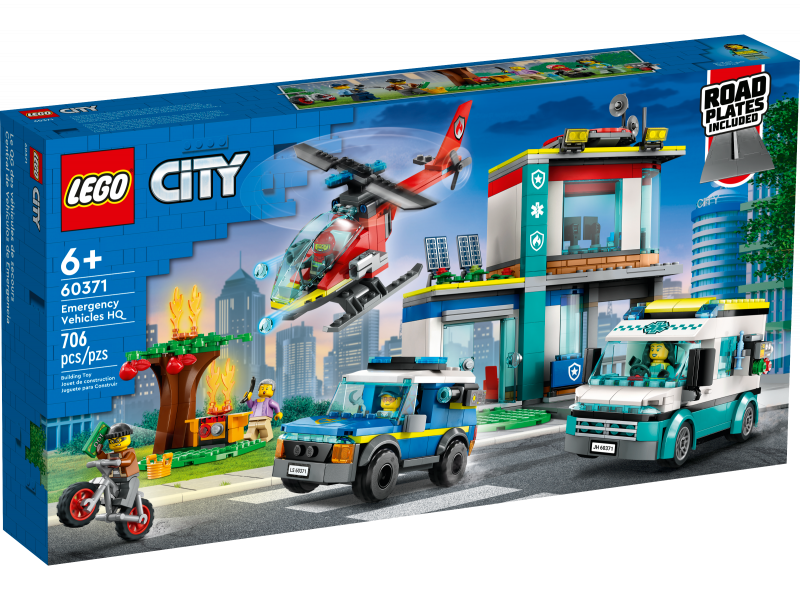 60371 LEGO® City Neatliekamās palīdzības transportlīdzekļu bāze, no 6+ gadiem, NEW 2023!