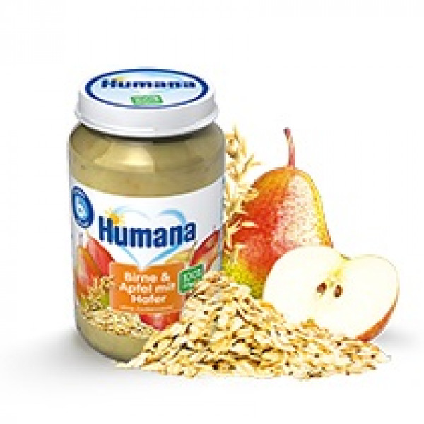 Humana Bio Bumbieru un ābolu biezenis ar auzu pārslām, no 6 mēn., 190g, 5110