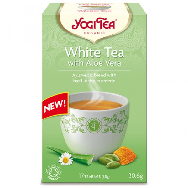 Yogi Tea Baltā tēja ar alveju BIO, 17 tējas maisiņi