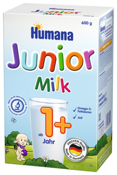 Humana Junior milk 1+ piena maisījums mazuļiem no 12 mēn. 600g