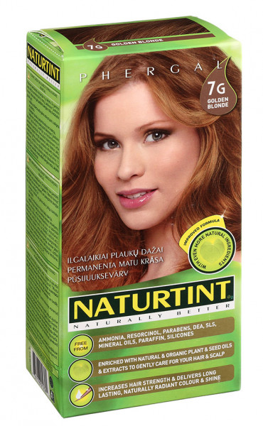 Naturtint Naturally Better matu krāsa 7G, gaiša zelta, 165ml