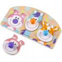 Melissa & Doug Koka puzlīte ar 3 krāsainiem zvēriņiem un rokturīšiem, no 1 gadiņa, 13440