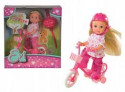 Simba Kustīga mini lelle ar velosipēdu (apm.12cm garumā)no 3 gadiem